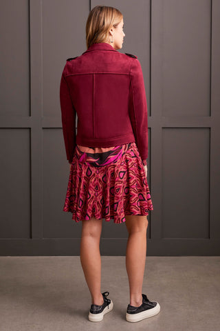 alt view 3 - FAUX SUEDE BIKER JACKET-Port wine