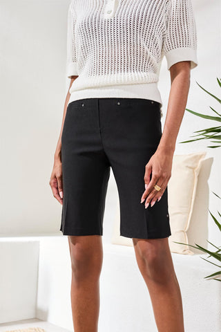 Flatten It® Pull-On Bermuda Shorts-Black