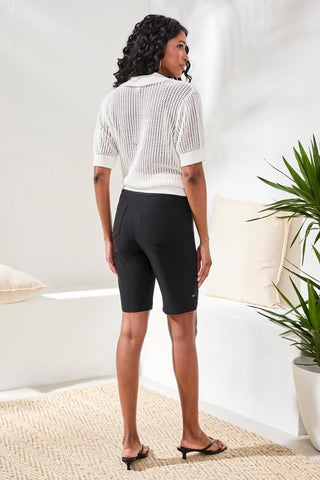 Flatten It® Pull-On Bermuda Shorts-Black