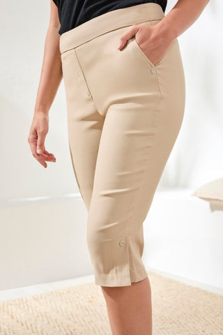 Flatten It® Slim Leg Capris Pants With Snap Vents-Beach