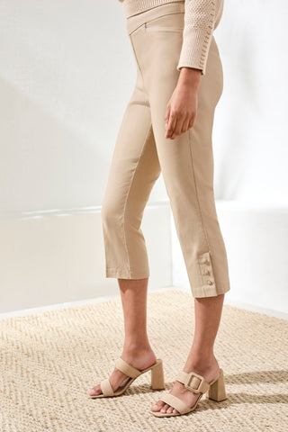 Flatten It® Slim Leg Capris With Snap Vent-Beach