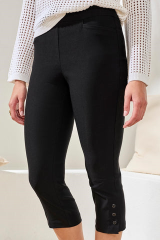 Flatten It® Slim Leg Capris With Snap Vent-Black
