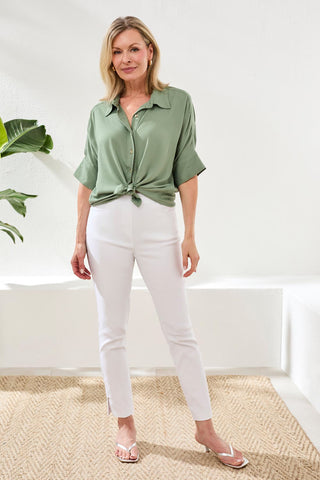 Flatten It® Slim Pull-On Ankle Pants-White