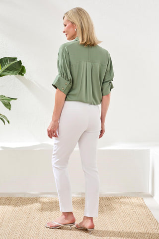 Flatten It® Slim Pull-On Ankle Pants-White