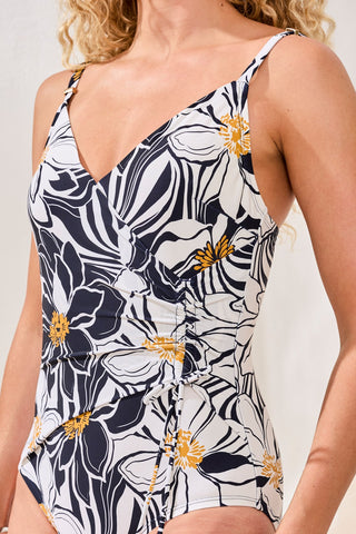 Maillot 1 Pièce Cache-Cœur À Encolure Halter Avec Technologie Flatten It®-Abysse