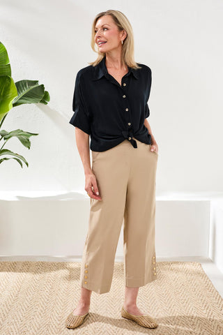Flatten It® Wide Leg Pull-On Capris Pants-Beach