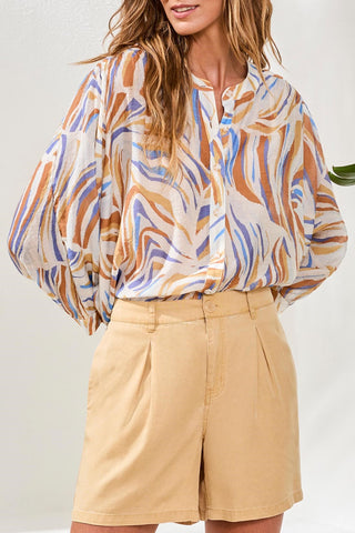 Flowy Tencel Shorts With Delicate Front Pleats-Croissant