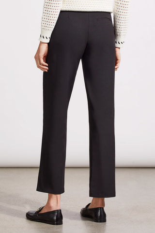 alt view 2 - FLY FRONT TROUSERS WITH PIN TUCKS-Black