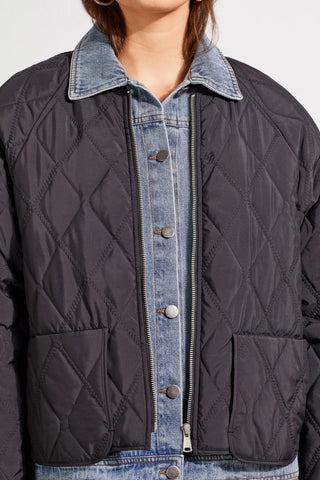 alt view 2 - FOOLER QUILTED BOMBER JACKET-Black