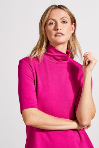 alt view 3 - FRENCH TERRY ELBOW SLEEVE TOP-Deep magenta