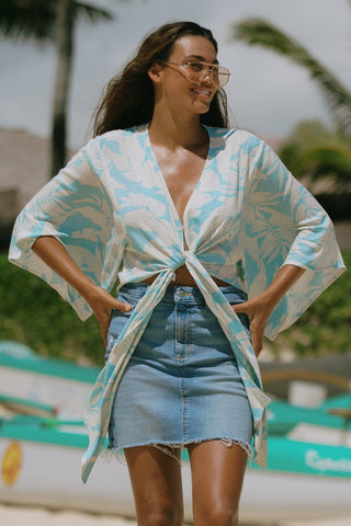 MOLOKAI FRONT-TIE KIMONO TOP-Molokai