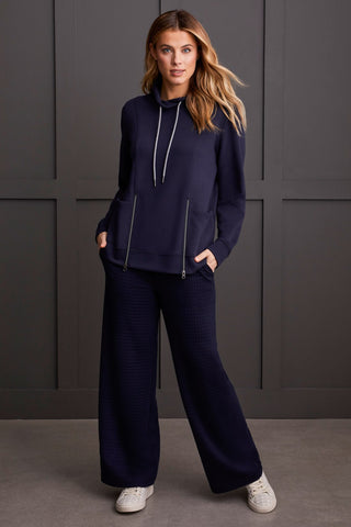 alt view 2 - FUNNEL NECK TOP WITH POCKETS-Night sky