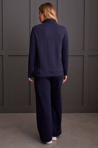 alt view 3 - FUNNEL NECK TOP WITH POCKETS-Night sky