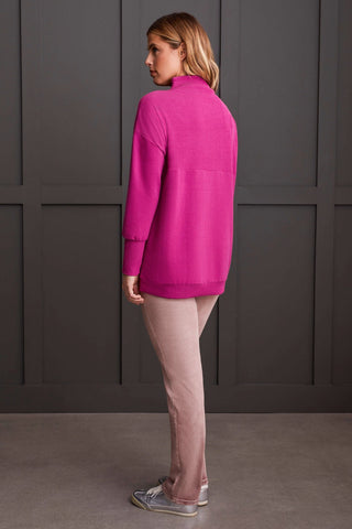 alt view 3 - FUNNEL NECK TUNIC-H deep magenta