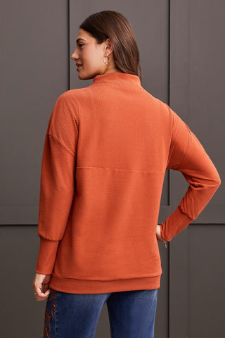 alt view 4 - FUNNEL NECK TUNIC-H pumkin spice