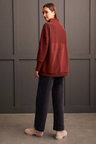 alt view 3 - FUNNEL NECK TUNIC-H rum