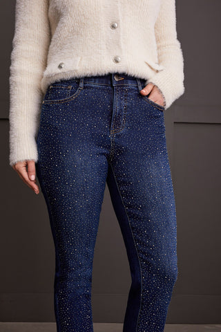 alt view 2 - GLITZY SHINE SOPHIA CURVY SLIM LEG JEANS-Midnight