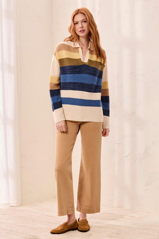 Johnny Collar Long Sleeve Knit Sweater-Aloe