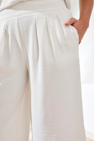 Lightweight Flowy Airflow Pants With Elastic Waist At Back-Oceanpearl