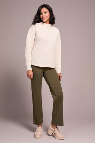 Lightweight Funnel Neck Dolman Sleeve Knit Top-Moonstone