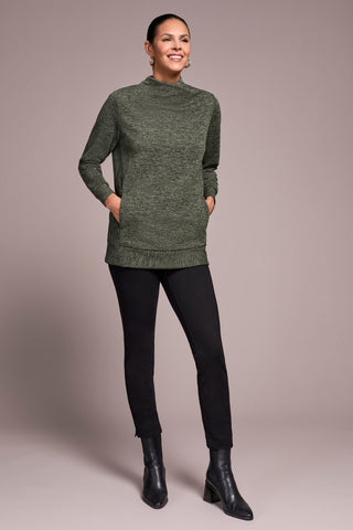 Long-Sleeve Tunic With Invisible Pockets-Chive