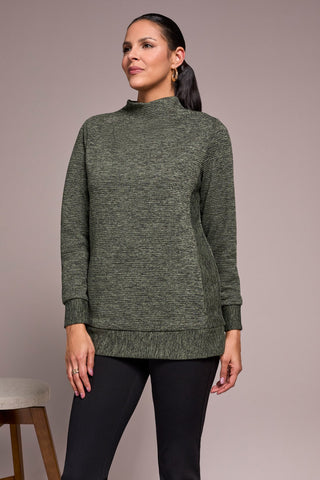 Long-Sleeve Tunic With Invisible Pockets-Chive