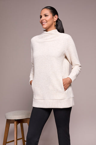 Long-Sleeve Tunic With Invisible Pockets-Sandstone
