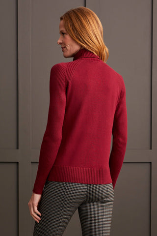 alt view 2 - LONG SLEEVE TURTLENECK SWEATER-Bordeaux