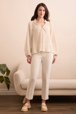 Signature Luxury Twill High Rise Trousers-Moonstone