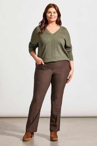 alt view 1 - MICROFLARE FLATTEN IT® PULL-ON PANTS WITH BACK POCKETS-Coffee