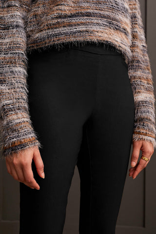 PANTALON MICROÉVASÉ SANS BRAGUETTE À TAILLE LISSANTE FLATTEN-IT-Noir