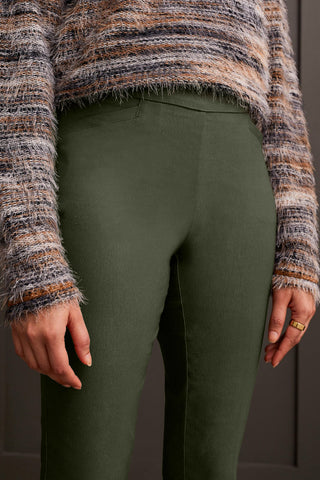 PANTALON MICROÉVASÉ SANS BRAGUETTE À TAILLE LISSANTE FLATTEN-IT-Épinard