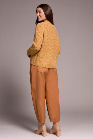 Pull À Col Roulé Et À Épaules Tombantes-Curcuma Melange
