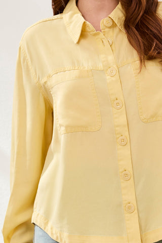 Tencel Cavalry Twill Button Front Shirt-Lemongrass