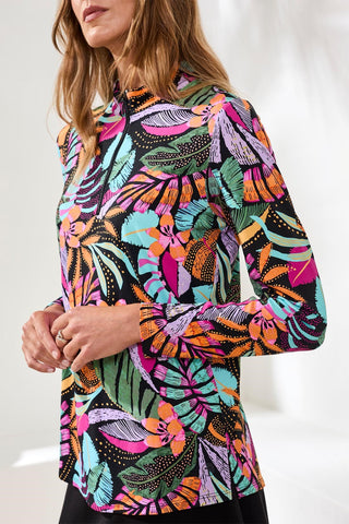 UPF 50+ High Performance Quarter-Zip Long Sleeve Pullover-Tropical
