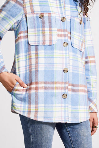 alt view 3 - PLAID SHACKET WITH CHEST POCKET-Periblue