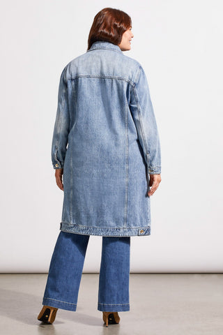 PALETOT EN DENIM À POCHES-Bleu Lavé