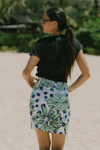 HAVANA PRINTED PULL-ON SKORT WITH POCKETS-Havana