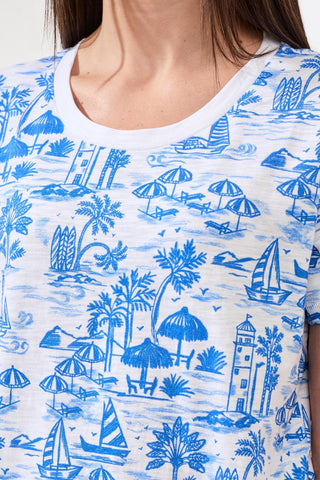 Haut En Maille Flammée Imprimé À Encolure Ras Du Cou
-Royal