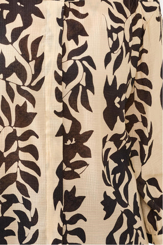 Woven 3/4 Sleeve Blouse with Hidden Placket-Canvas