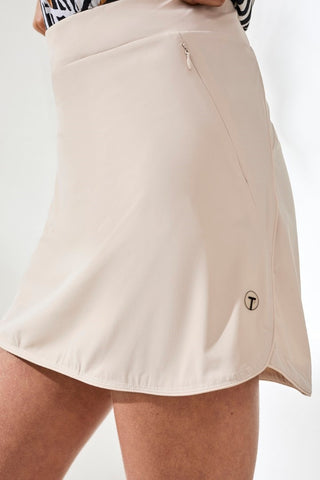 Pull-On Skort With Built-In Shorts-Sanddune