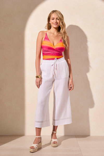 Wide Leg Cover-Up Capri Pants-White – Tribal® Fashion