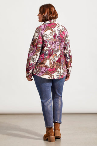 QUILTED PAISLEY SHACKET-Magenta haze