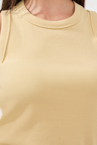 Racer Back Baby Rib Tank Top-Butter
