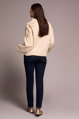 Audrey Mid Rise Pull-On Slim Ankle Glitter Jeans-Goldrinse