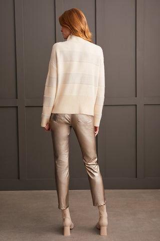 alt view 3 - SHINY MOCK NECK SWEATER-Moonstone