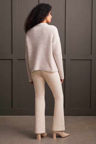 alt view 3 - SHINY THREAD FUNNEL NECK SWEATER-Moonstone