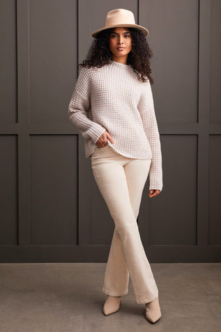 alt view 4 - SHINY THREAD FUNNEL NECK SWEATER-Moonstone