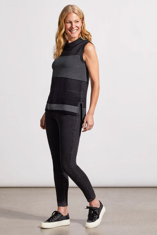 alt view 2 - SLEEVELESS COWL NECK SWEATER-Black