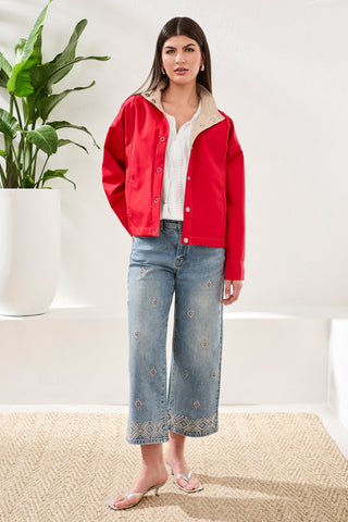 Veste Réversible À Fermeture Pression
-Sangria